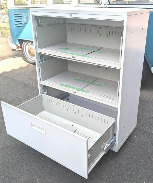 楽天市場】【中古】 ナイキ 3段キャビネット ホワイト色上段、中段は 