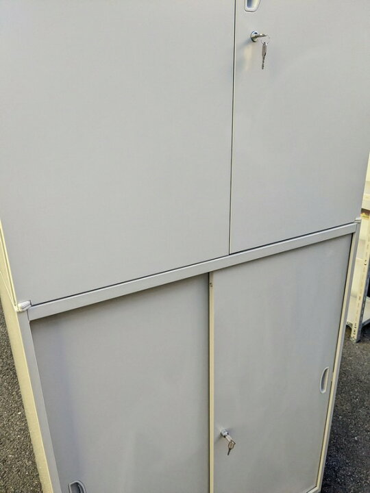 楽天市場】【中古】 ナイキ 両開き書庫＋引き違い書庫AW色 上下組 