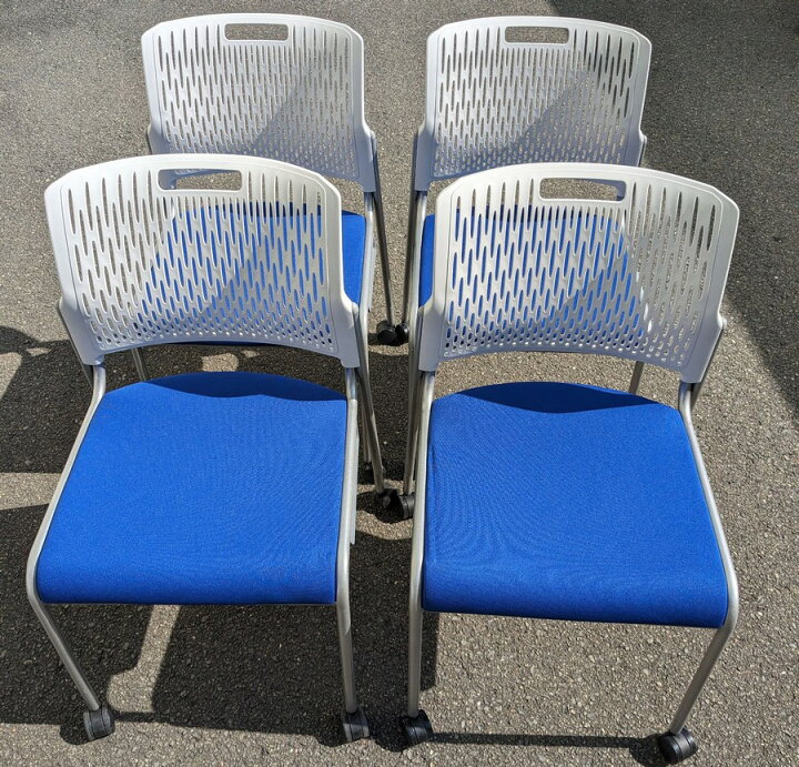 楽天市場】【中古】 ミーティングチェア 4脚セット スタッキングタイプ 