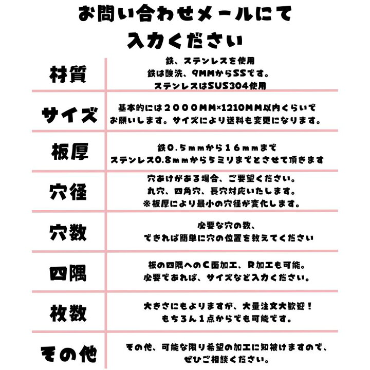 楽天市場】お客様オーダーお問い合わせページ : 板金太郎5155