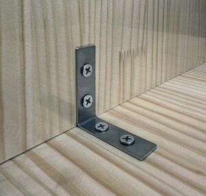 ステンレス製 L型金具 2個セット 木ネジ付き! 【型番L-1】【ステンレス】【倒れ止め】【耐震金具】【DIY】【L字】【L字型金具】【耐震金具】【50】【75】【100】【金属製品】【棚】【