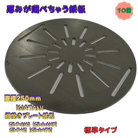 イワタニ 網焼き CB-P-AM3 (CB-A-AMP) CB-P-Y2 (CB-A-YPS) 専用 バーベキューグリル　網焼き鉄板　丸型鉄板 SS4004.5mm 6mm 9mm 250φ 焼肉 IWATANI 網焼き プレート 鉄板