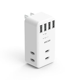 ＼SS超特価！半額以上割引7,080円→2,030円／【MSCIEN】電源タップ コンセント タップ usb Type-C タイプc 急速充電 Mscien 直挿しタップ 雷ガード 3AC+4USB(1USB-C) 壁挿し 雷サージ おしゃれ usbタップ 自宅 旅行 ホワイト 送料無料