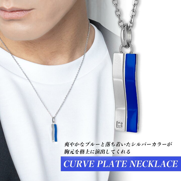 楽天市場】カーブプレートネックレス【ステンレス ネックレス メンズ  