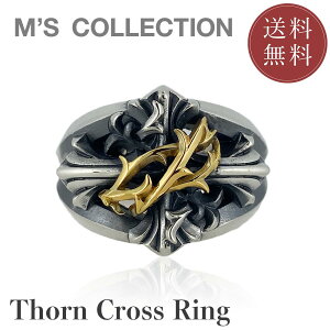 yGYRNVzycXzyM's CollectionzTHORN CROSS RING K10YG × SV