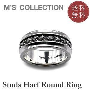 yGYRNVzycXzyM's CollectionzTRIPLE X STUDS HARF ROUND RING