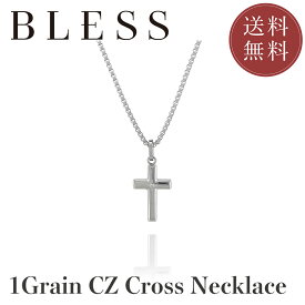 一粒CZクロスネックレス【Bless ブレス Steel】