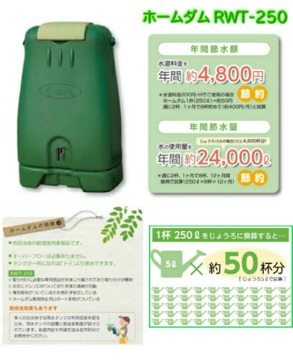 雨水 貯水 タンク 断水 家庭菜園 コダマ樹脂工業 洗車 ホームダムミニ 助成金対象商品 Rwt 110 災害 カラー グレー 対策 節水