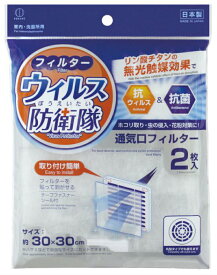 ウイルス防衛隊　通気口フィルター　2枚入り　抗ウイルス　抗菌　花粉　黄砂　大掃除　対策　便利