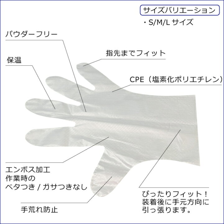 楽天市場】CPE弾力グローブ≪4,000枚 業務用≫使い捨て手袋 介護用 