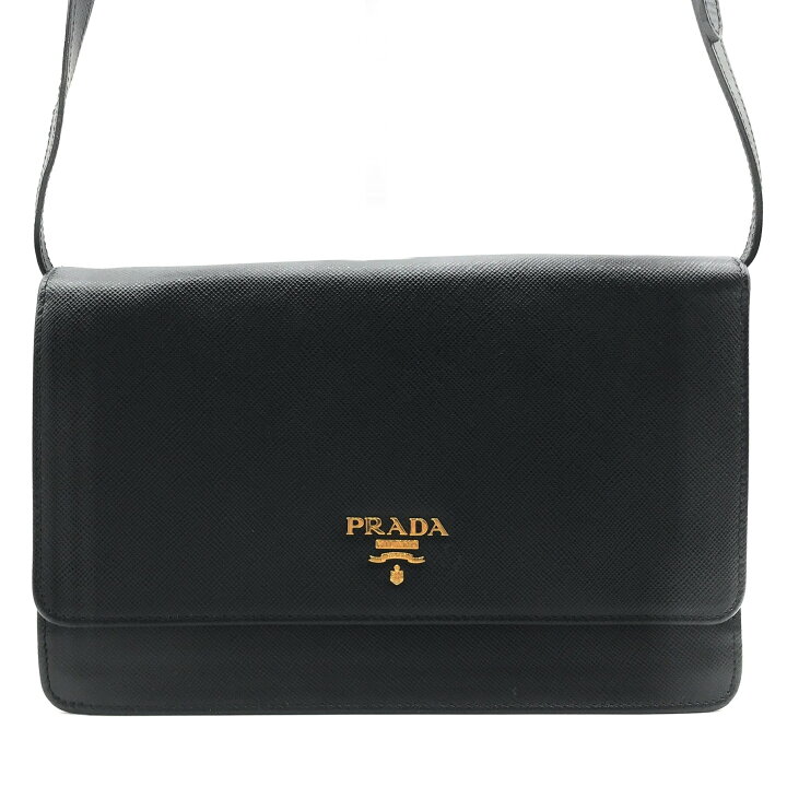 楽天市場】【中古】美品 PRADA プラダ 2WAY ロゴ 型押し サフィアーノ  