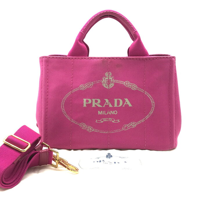 楽天市場】【中古】良品 PRADA プラダ ミニ カナパ 2WAY 三角ロゴ 