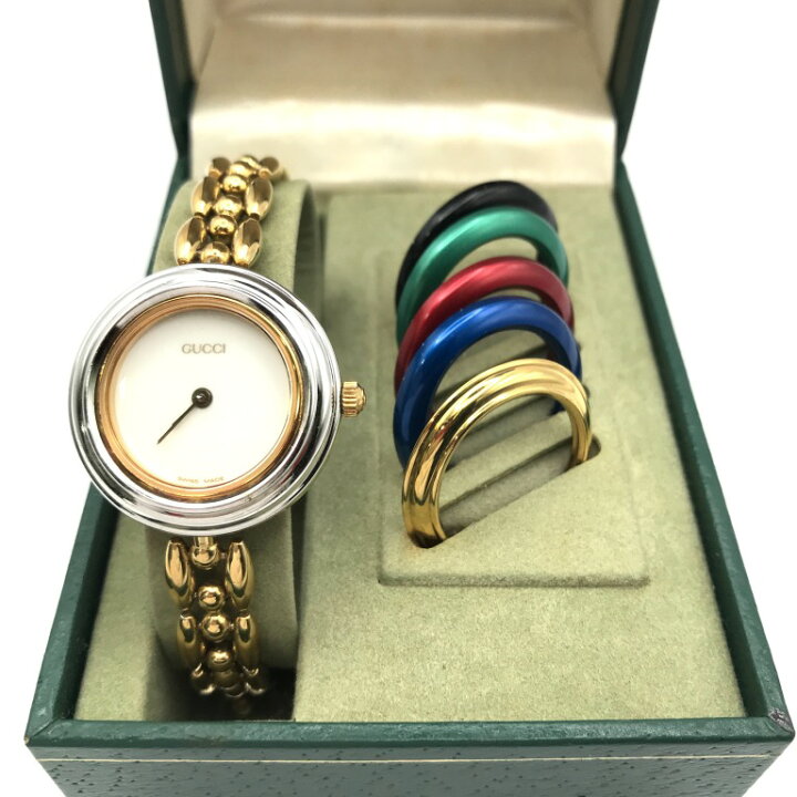 楽天市場】【中古】美品 GUCCI グッチ チェンジベゼル クォーツ 白文字  