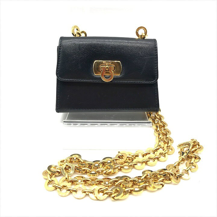 楽天市場】【中古】良品 Ferragamo フェラガモ ガンチーニ レザー ミニ  