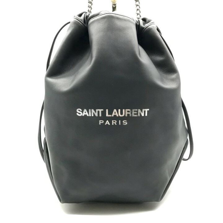 楽天市場】【中古】美品 SAINT LAURENT サンローラン ロゴ テディ 巾着 