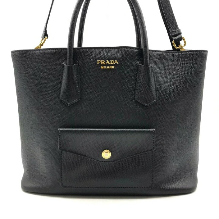 楽天市場】【中古】美品 PRADA プラダ ロゴ金具 サフィアーノ レザー  