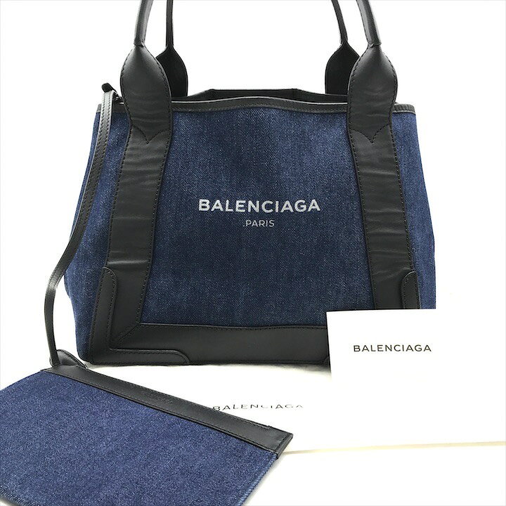楽天市場】【中古】良品 BALENCIAGA バレンシアガ ネイビー カバス S 