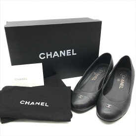 【中古】良品 CHANEL シャネル パンプス ココマーク ブラック レディース 34 1/2 靴 k1648