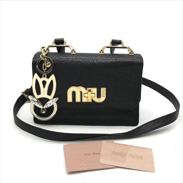 楽天市場】【中古】美品 MiuMiu ミュウミュウ マドラスレザー ターン 