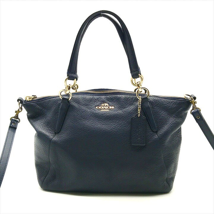 中古】美品 COACH コーチ ロゴ 2way レザー ハンド ショルダー バッグ  