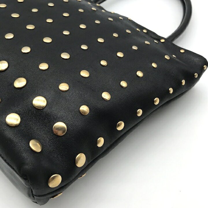 楽天市場】【中古】美品 PRADA プラダ 三角ロゴ レザー スタッズ ミニ 