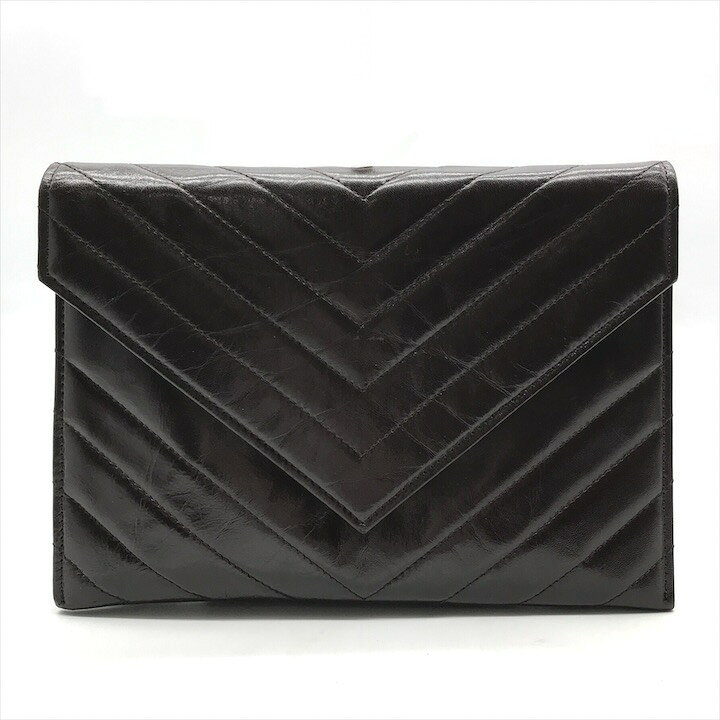 楽天市場】【中古】良品 YSL イヴサンローラン レザー Vステッチ 