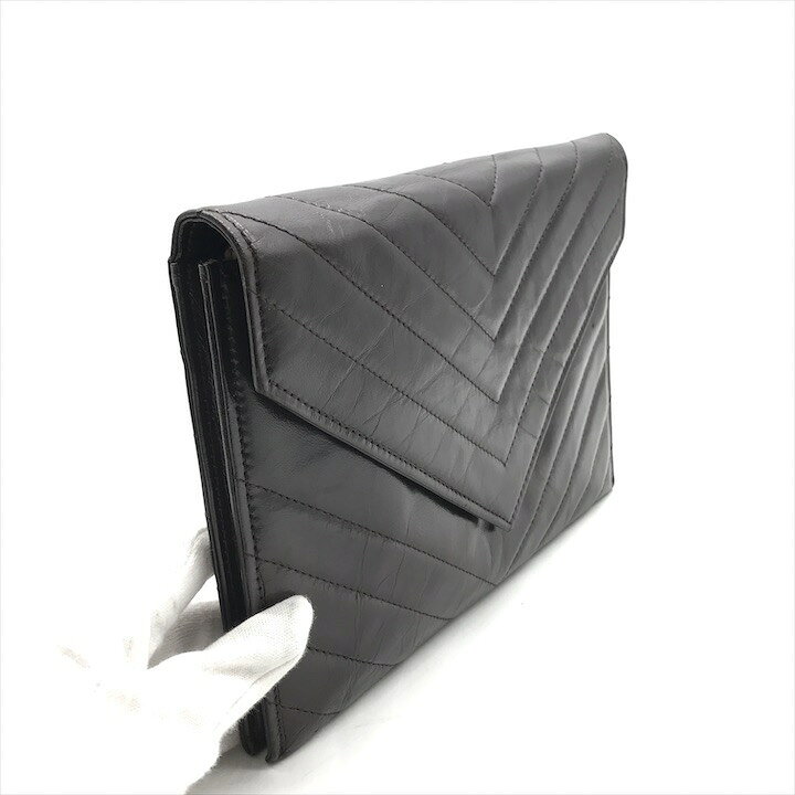 楽天市場】【中古】良品 YSL イヴサンローラン レザー Vステッチ 