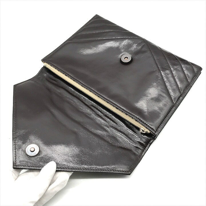 楽天市場】【中古】良品 YSL イヴサンローラン レザー Vステッチ 