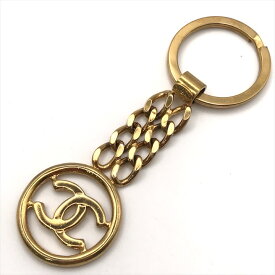 【中古】美品 CHANEL シャネル サークル ココマーク チェーン 97A キーホルダー キーリング ゴールド a3645