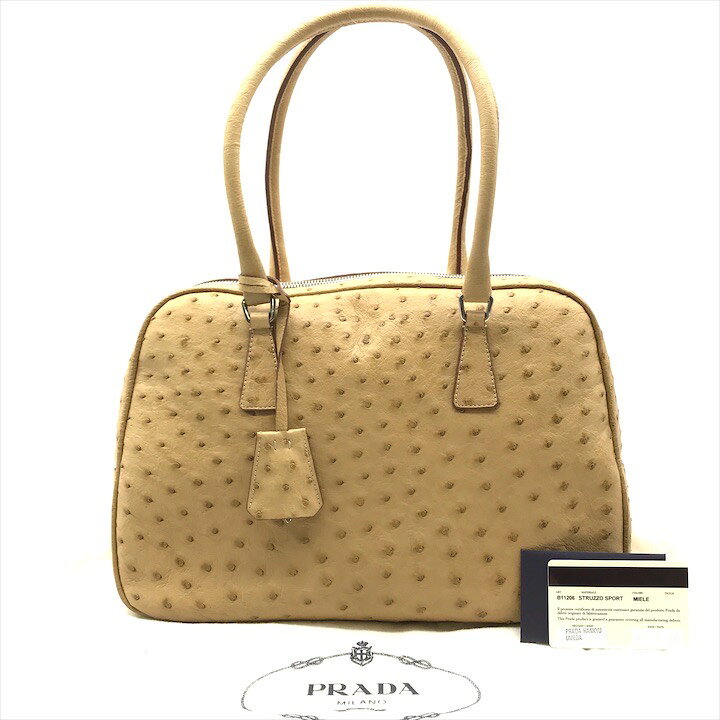 楽天市場】【中古】展示品 PRADA プラダ 三角ロゴ オーストリッチ 