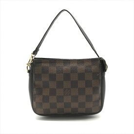 【中古】良品 LOUISVUITTON ルイヴィトン ダミエ トゥルース コスメ ポーチ ハンド バッグ ブラウン k1972