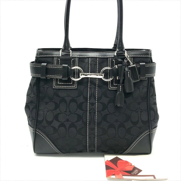 楽天市場】【中古】美品 COACH コーチ シグネチャー キャンバス レザー  