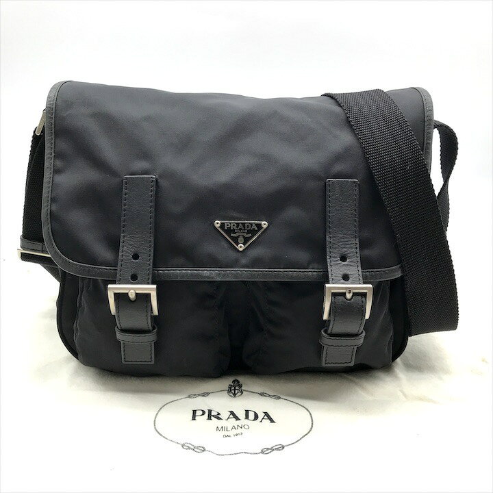 楽天市場】【中古】良品 PRADA プラダ 三角ロゴ プレート ナイロン  