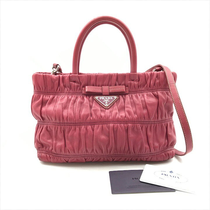 楽天市場】【中古】良品 PRADA プラダ 三角ロゴ プレート レザー 2WAY 