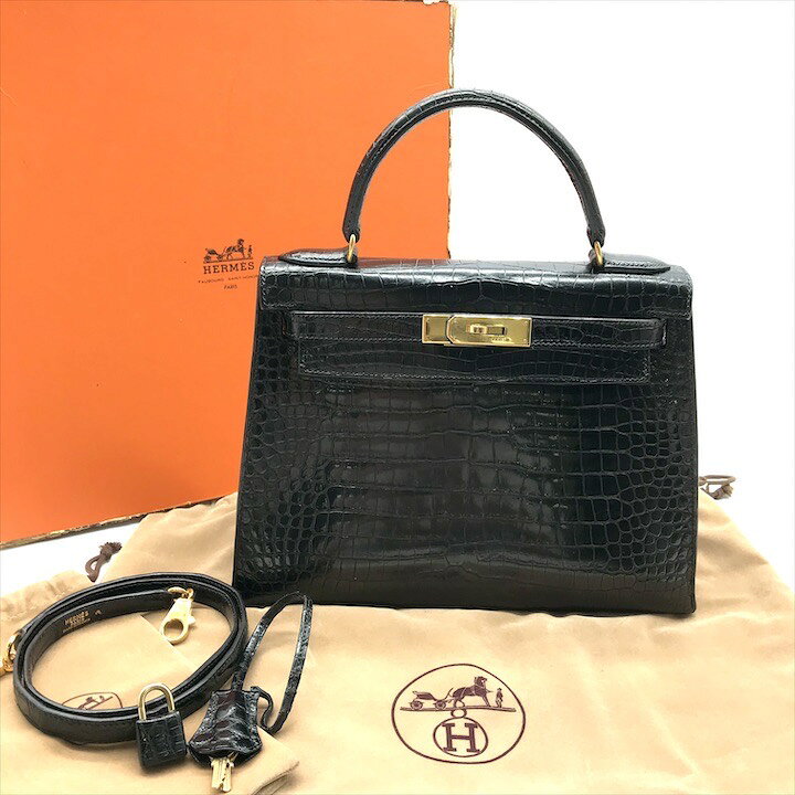 楽天市場】【中古】美品 HERMES エルメス ケリー28 ポロサス クロコ 