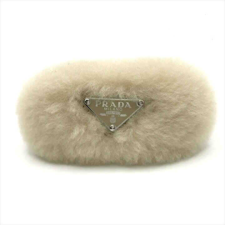 楽天市場】【中古】美品 PRADA プラダ 三角ロゴ プレート ファー SV 
