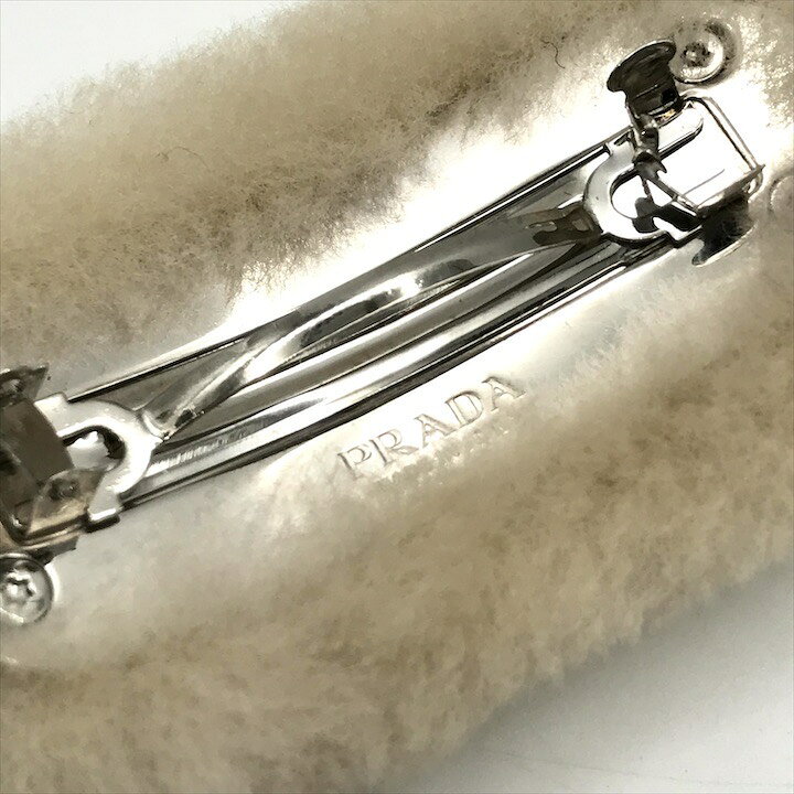 楽天市場】【中古】美品 PRADA プラダ 三角ロゴ プレート ファー SV 