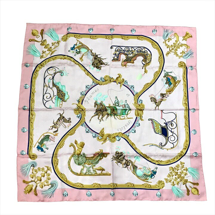 楽天市場】【中古】良品 HERMES エルメス カレ90 Grelots Plumes 羽根 