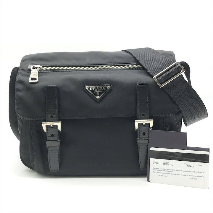 楽天市場】【中古】良品 PRADA プラダ 三角ロゴ プレート ナイロン 