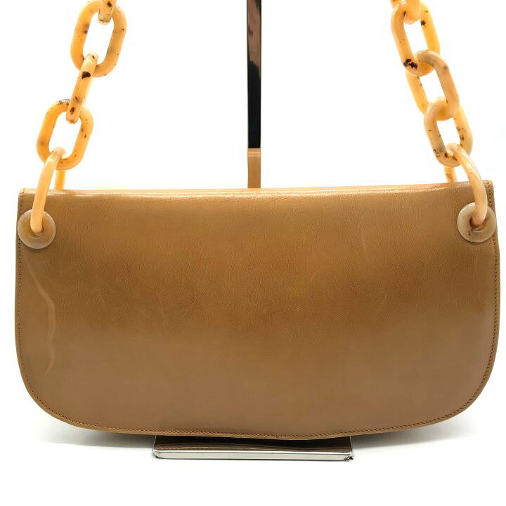 楽天市場】【中古】良品 PRADA プラダ ロゴ プラチェーン レザー  