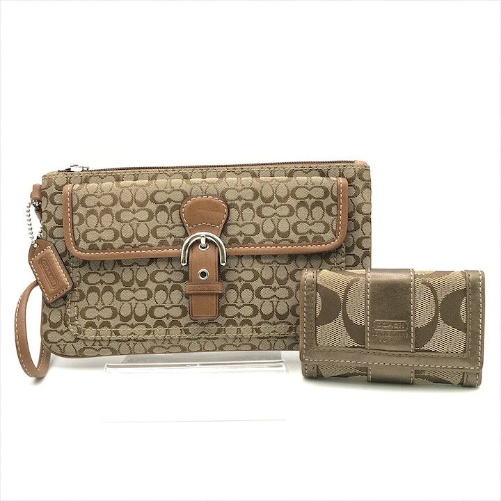 楽天市場】【中古】良品 COACH コーチ シグネチャー ポーチ 6連 キー  