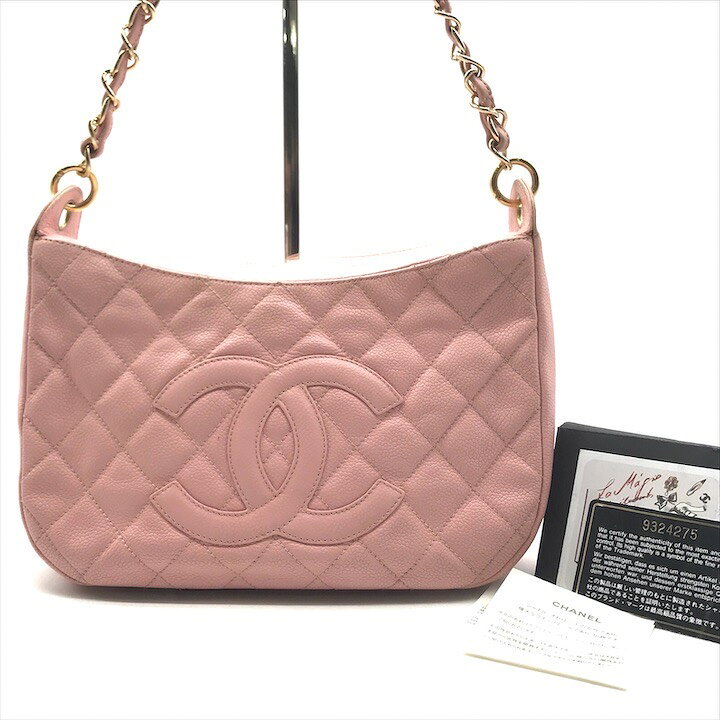 楽天市場】【中古】良品 CHANEL シャネル ココマーク キャビアスキン  