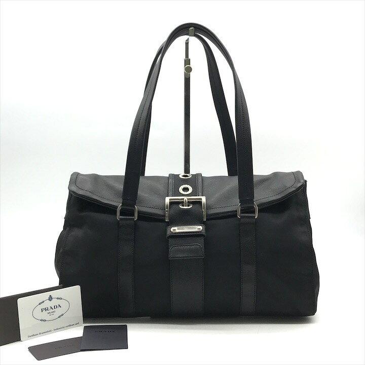 楽天市場】【中古】美品 PRADA プラダ 三角ロゴ プレート ナイロン  