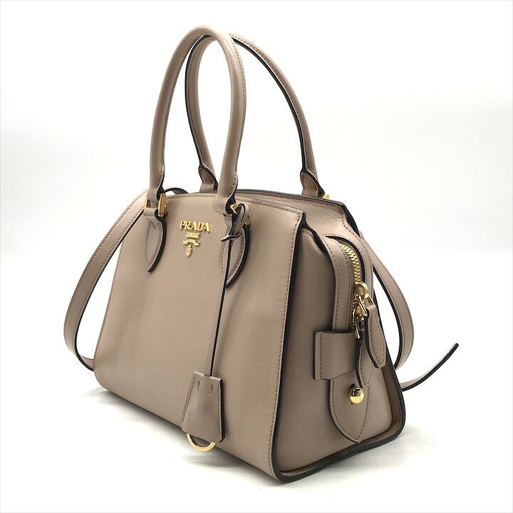 中古】 中美品 プラダ PRADA ハンドバッグ ショルダー 2WAY スタッズ 