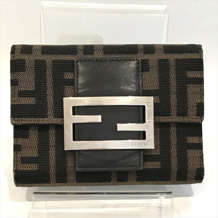 楽天市場】【中古】良品 FENDI フェンディ ズッカ 三つ折り 財布  