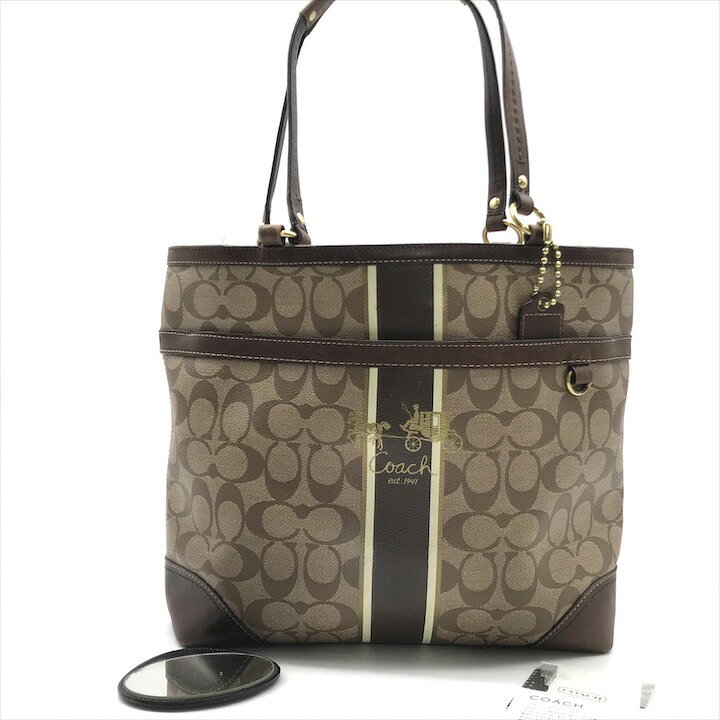 楽天市場】【中古】美品 COACH コーチ シグネチャー ハンド トート 