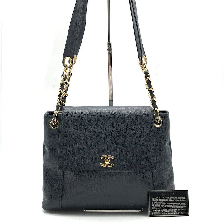 楽天市場】【中古】美品 CHANEL シャネル ココマーク キャビアスキン 
