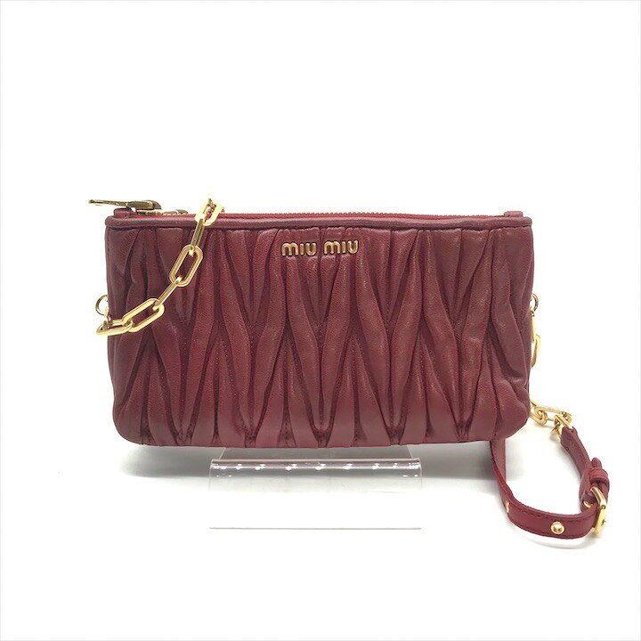 楽天市場】【中古】良品 MIU MIU ミュウミュウ マテラッセ ロゴ レザー  