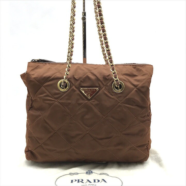 楽天市場】【中古】良品 PRADA プラダ 三角ロゴ キルティング ナイロン  