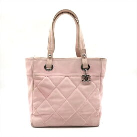 【中古】CHANEL シャネル キャンバス パリビアリッツ トート バッグ シルバー金具 ピンク レディース かばん 鞄 k5441